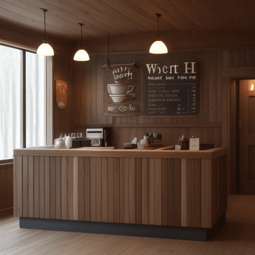 AI generated: Wooden cafe hatch