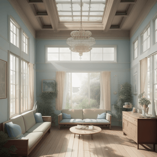 AI generated: High resolution photography interior design, dreamy sunken living room conversation pit, wooden floo...