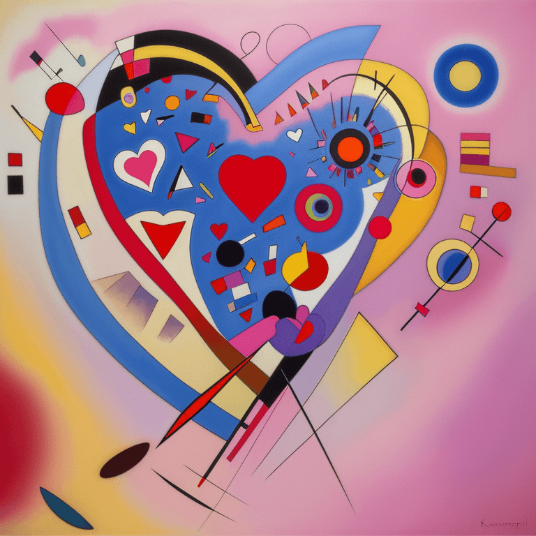 AI generated: Painting, heart by Wassily Kandinsky