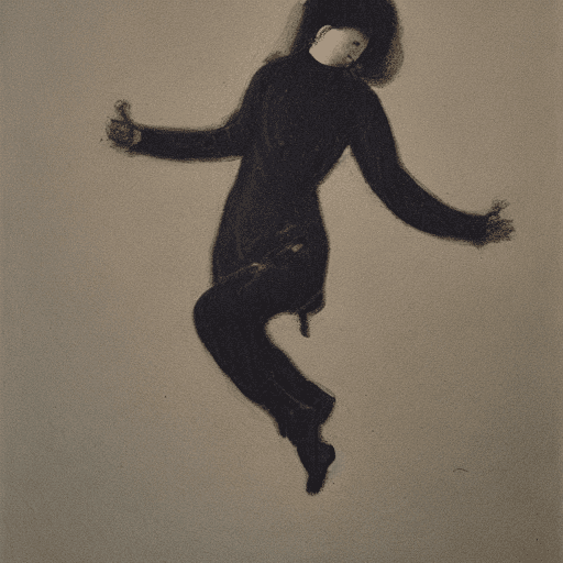 AI generated: painting of dancing woman, dark goya style
