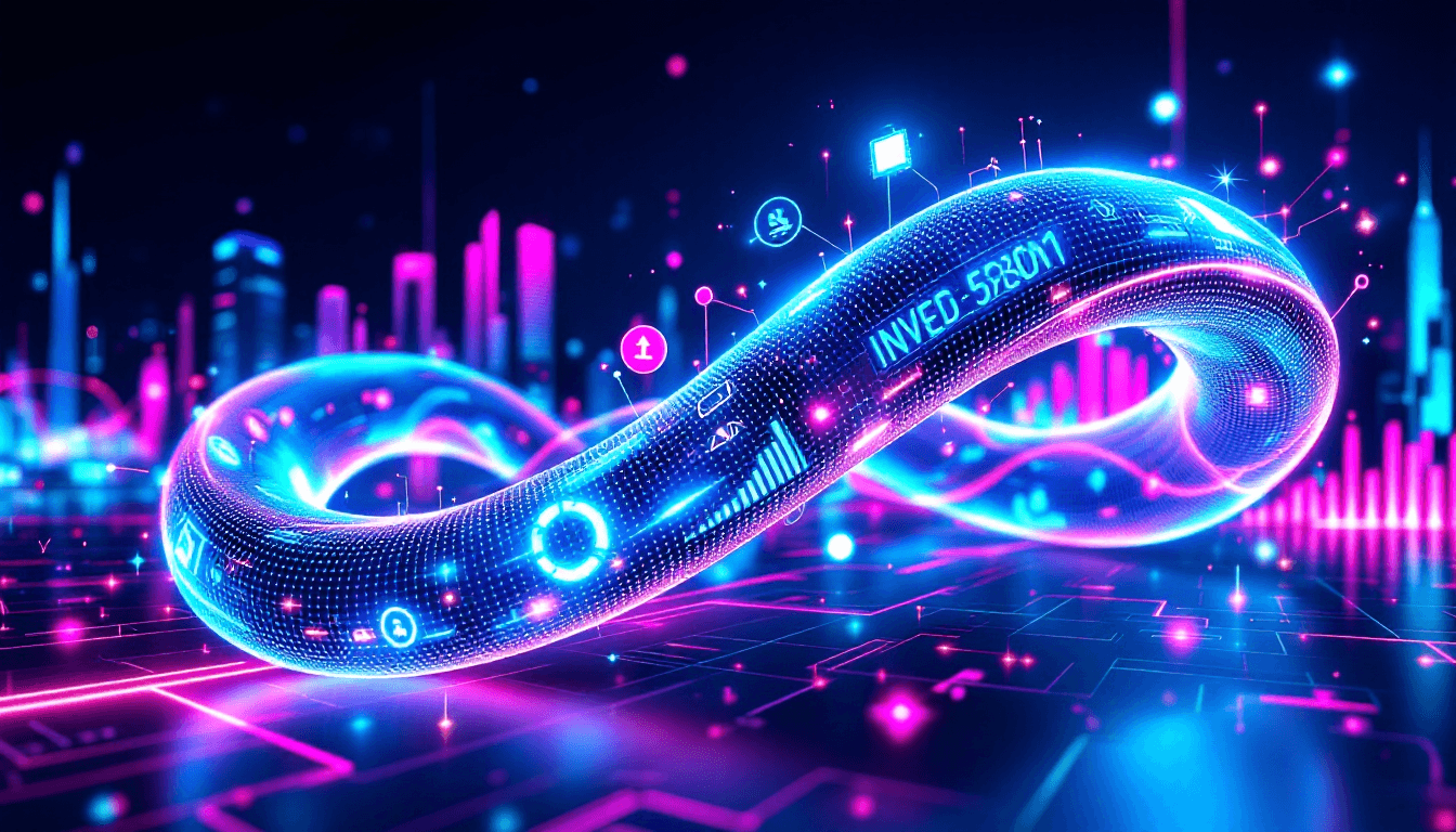 AI generated: A futuristic, fluid, and dynamic representation of a high-tech financial market driven by technology...