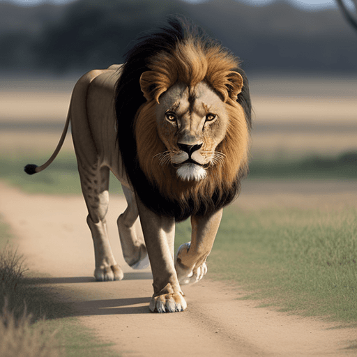 AI generated: a LION WALKING 