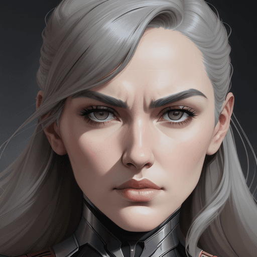 AI generated: drawing of a woman, in the style of kieron gillen, light gray, intense close-ups, ican't believe how...