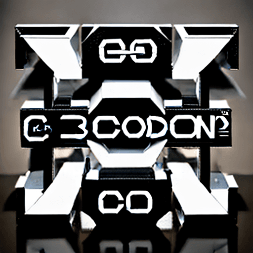 AI generated: logo of c0d3d_c0n71nG3n7, letters combined with cables, circuits, cameras, technology world