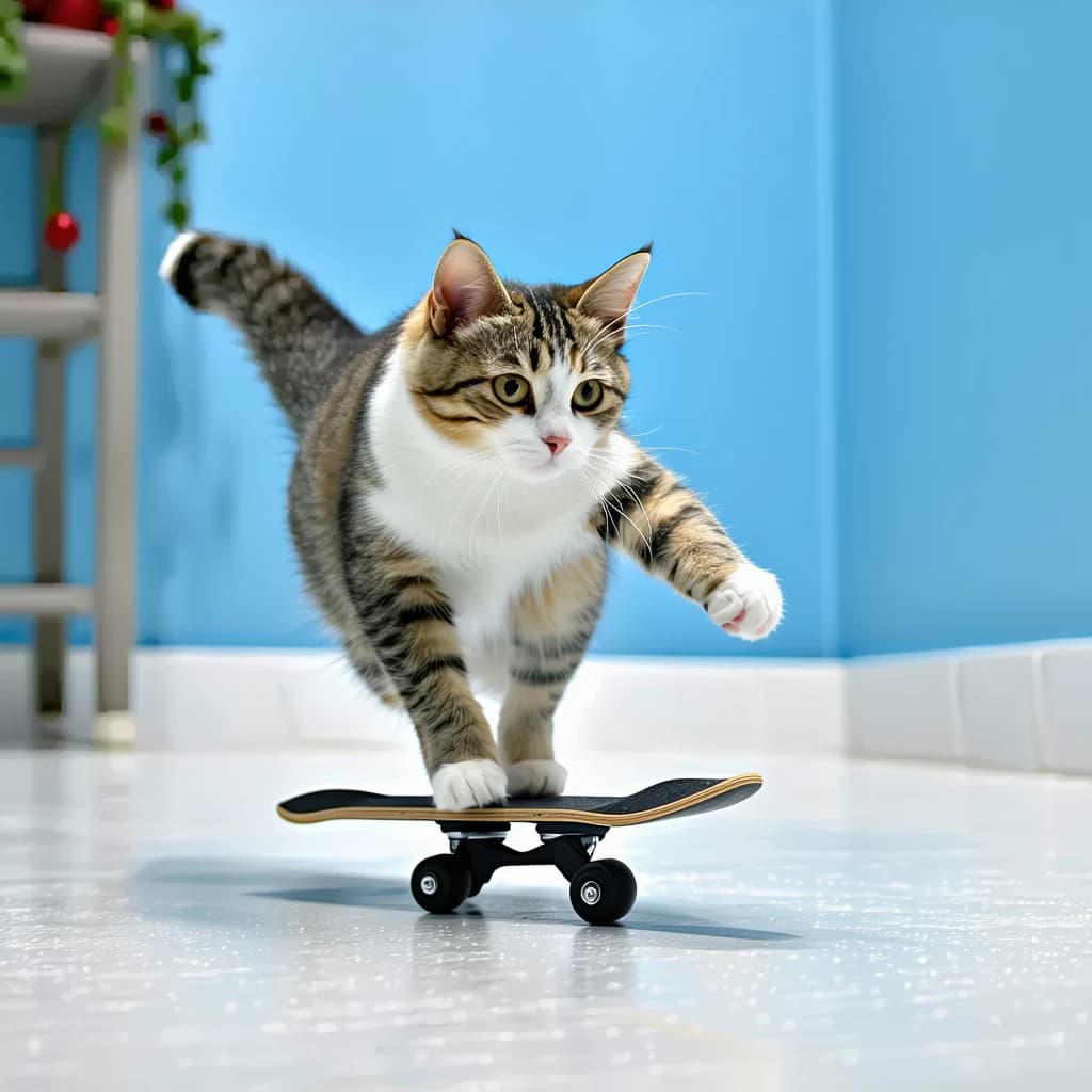 AI generated: a cat skating