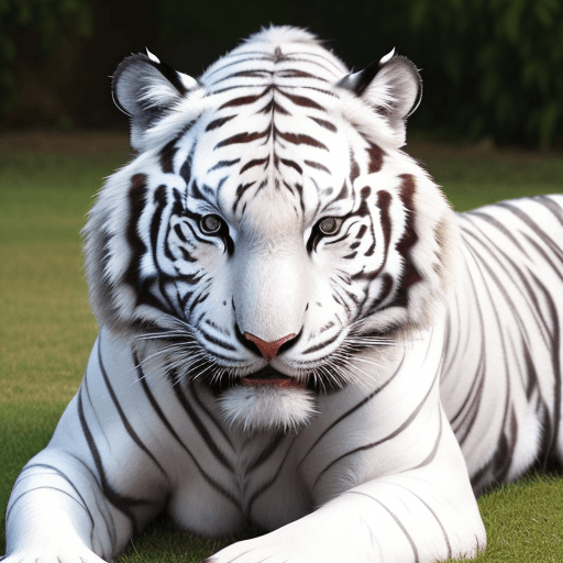 AI generated: white tiger very smart cleaver honest and cool