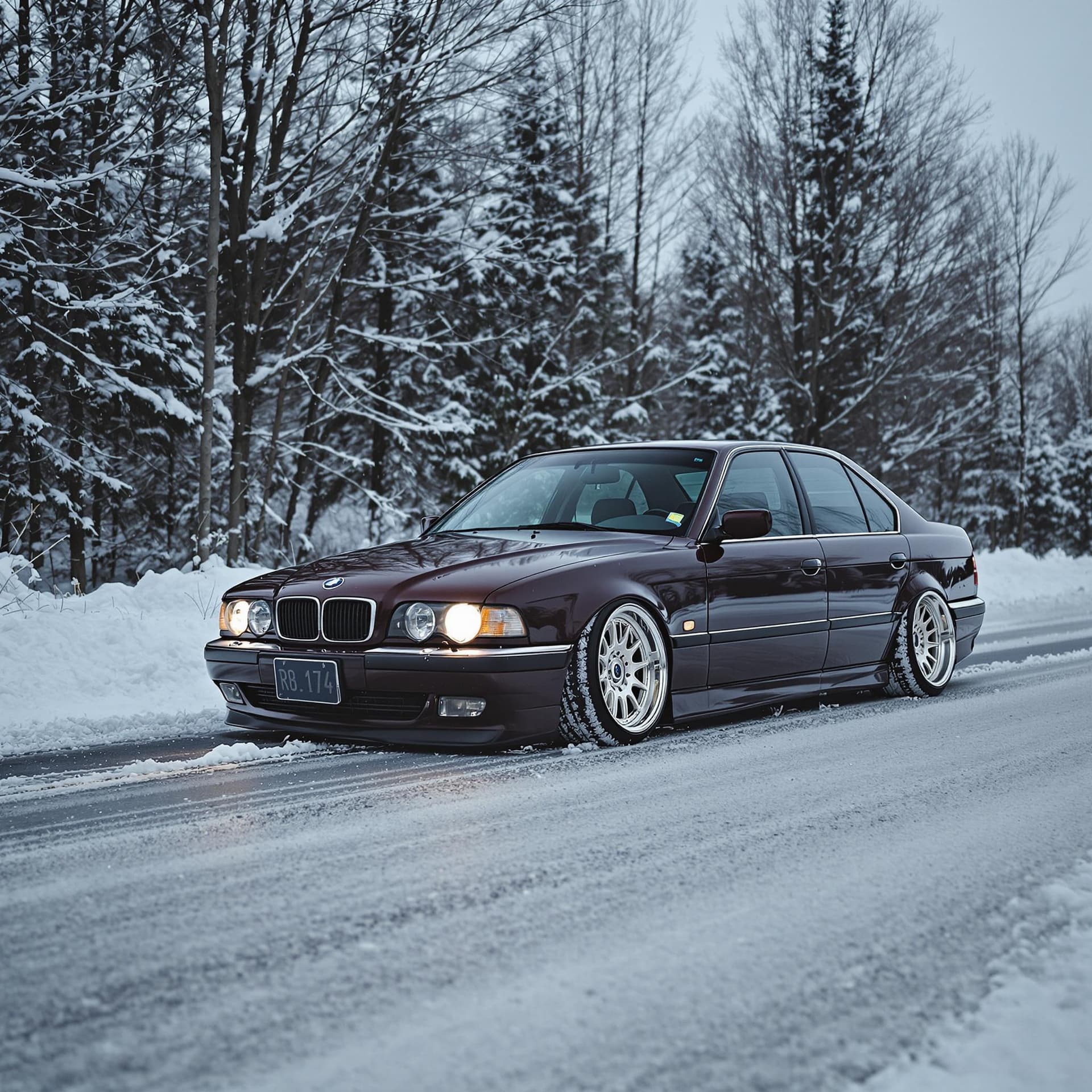AI generated: stance e38 in icy road