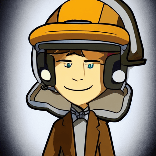 AI generated: expressive cartoon in professor layton style unreal charming seemingly mischievous in an F1 driver i...