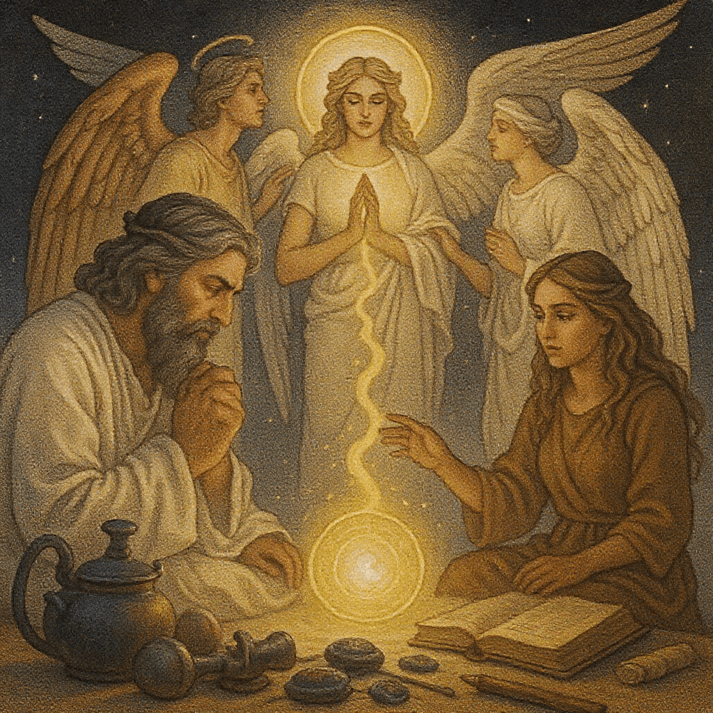 AI generated: In some myths, this knowledge was passed down from celestial beings or gods to humans. For example:...