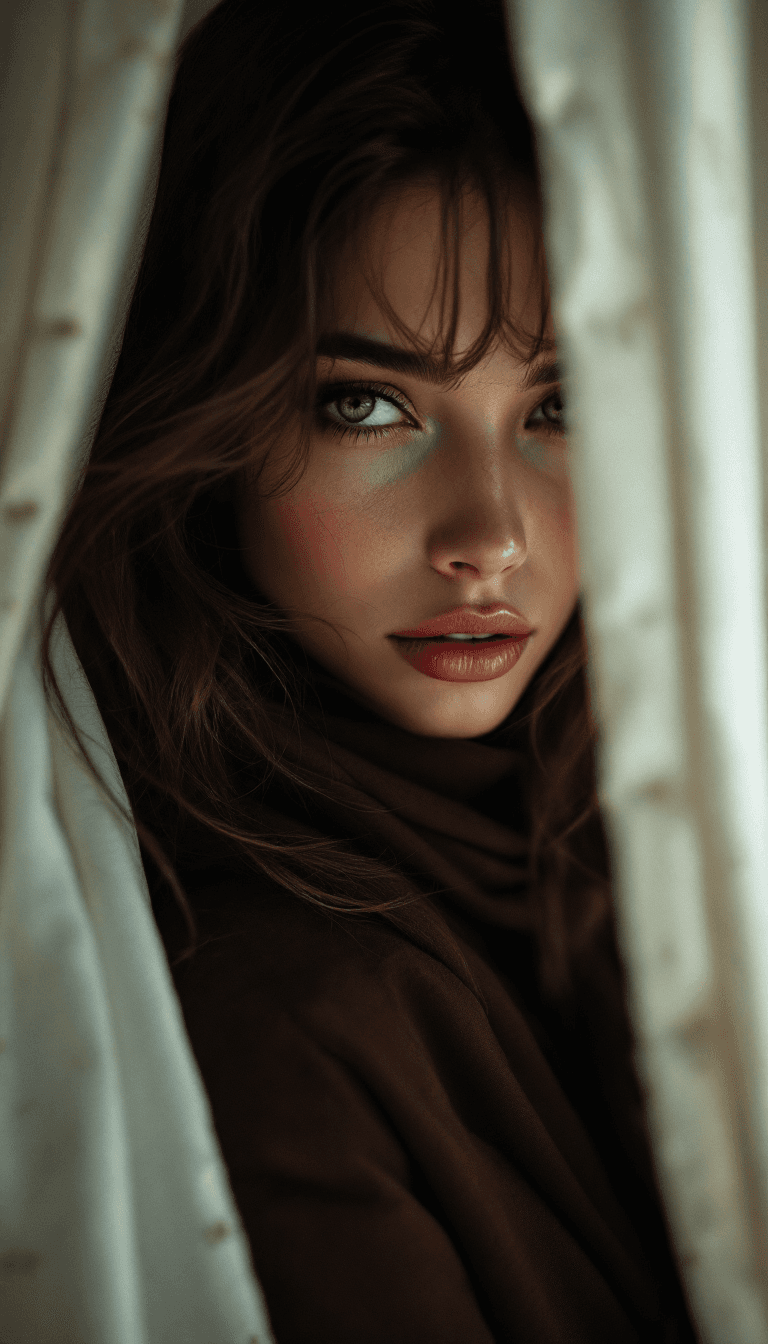 AI generated: Cinematic shot, beautiful supermodel wearing , detailed face, organic interior, Cinematic - Shadow -...