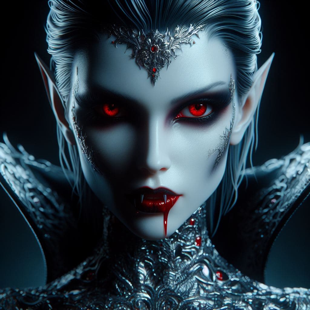 AI generated: chilling and mesmerizing vampire prowls,embodying a perfect blend of elegance and horror.ultra-moder...