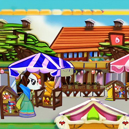 AI generated: Transport yourself to the lively town of Ponyville, the vibrant hub of friendship and community. Vis...
