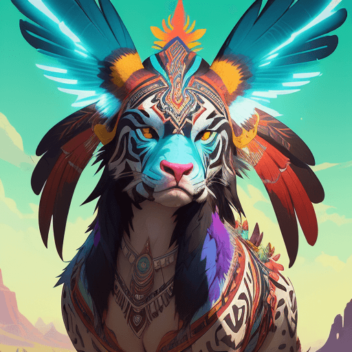 AI generated: totem animal totem aztek greeble tribal style fanart ornate fantasy heartstone ankama gta5 cover sty...