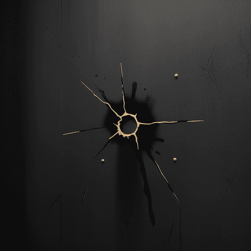 AI generated: wall with Bullet ,black scratches،bloody drops on wall