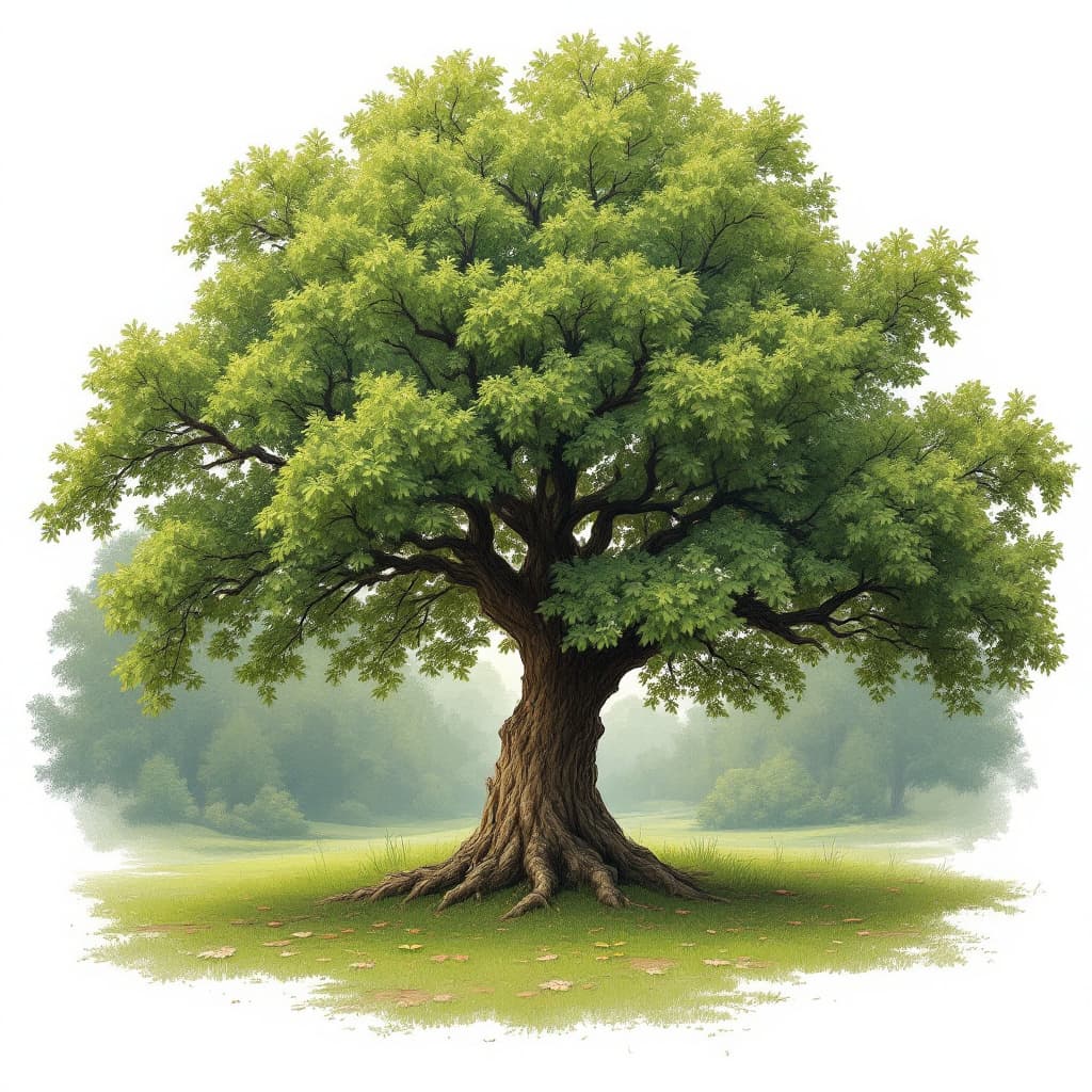 AI generated: an oak in the forest






