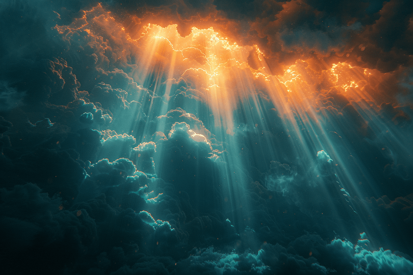 AI generated: vertical a ray of light to the sky --stylize 750 --ar 3:2 --v 6.0