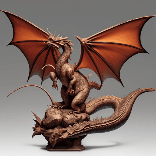 AI generated: A majestic dragon that blends Eastern and Western styles, featuring a long, sinuous body characteris...