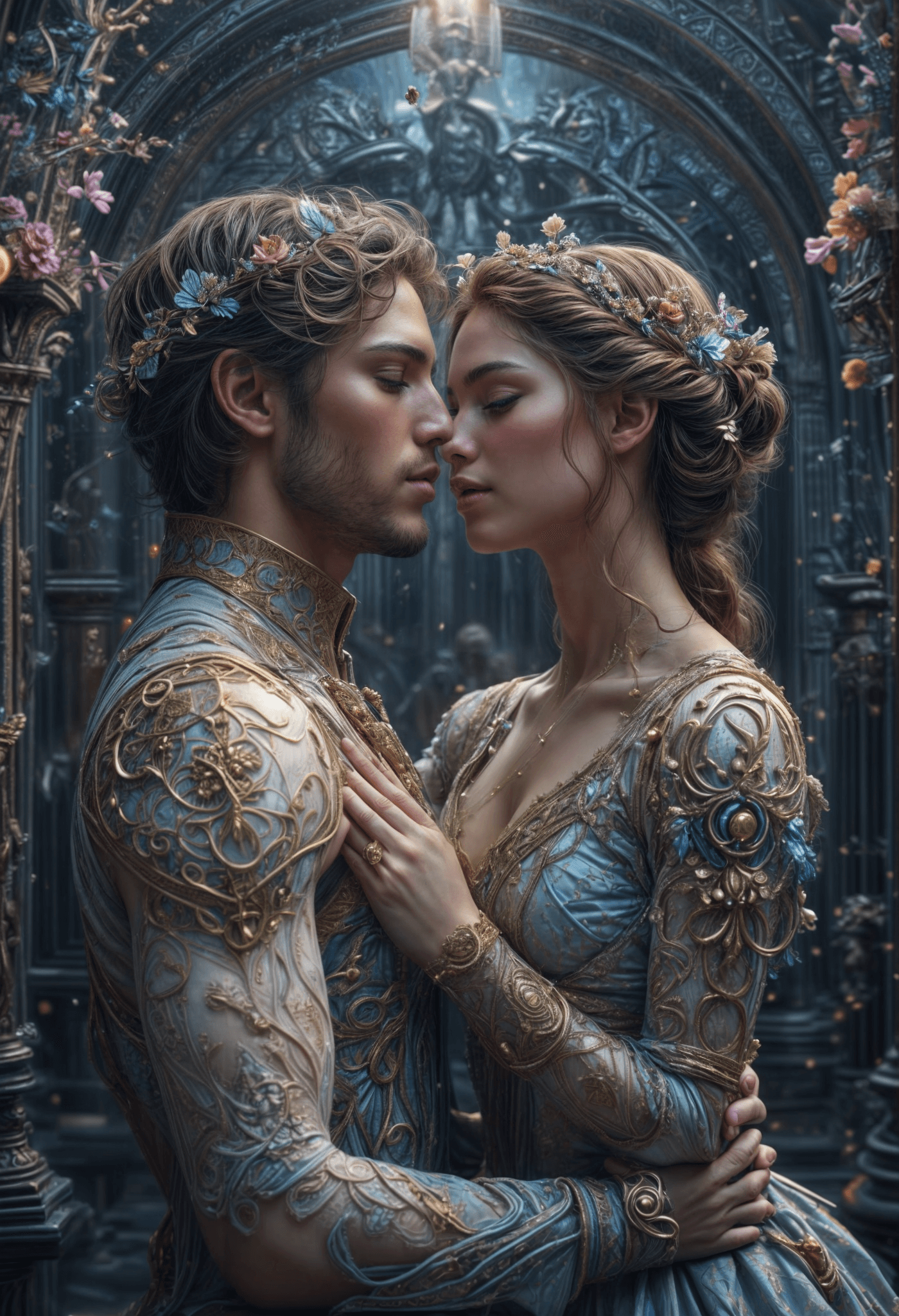 AI generated: Surealism fantasy of a harmony and love dream,epic intricate details, mystique  and  breathless beau...