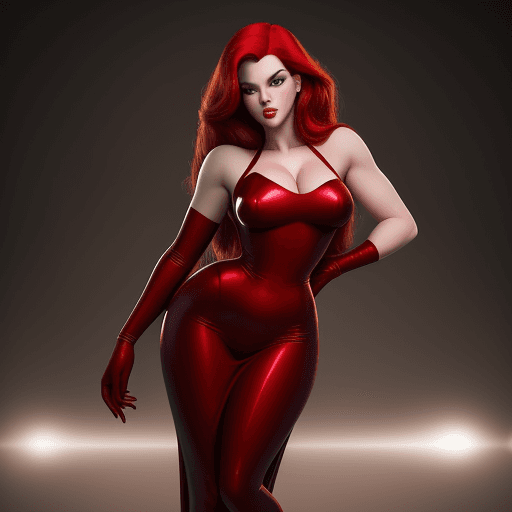 AI generated: Jessica Rabbit beautiful charismatic girl,athletic body, gorgeous figure, interesting shapes, full b...