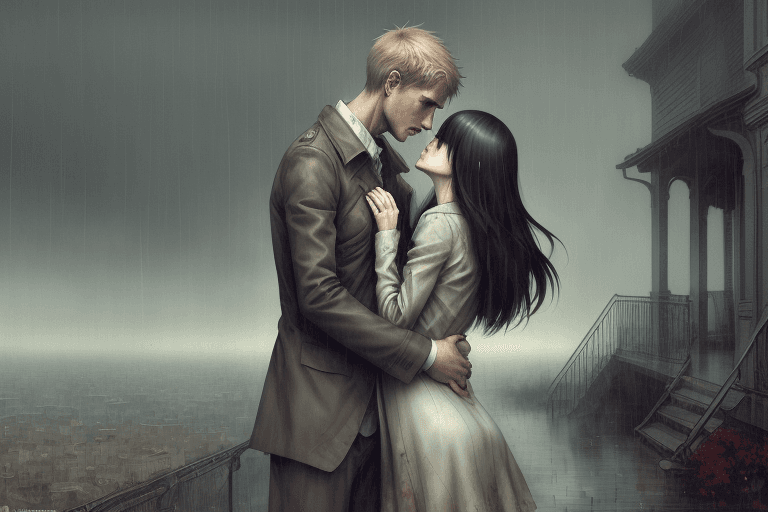 AI generated: a digital wallpaper, I remember the time we were in love, muted colors, dramatic composition, nostal...