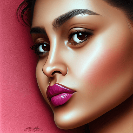 AI generated: Hyper realistic portrait of an incredibly beautiful Latina with the most enormous lips