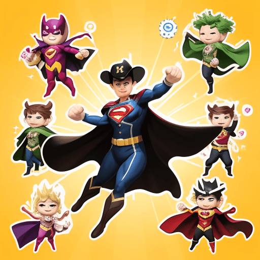 AI generated: Playful Slack emoji superhero, intertwine ham and chicory traits, chicory leaves for capes, ham-them...