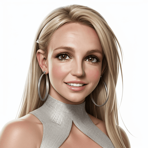 AI generated: Britney Spears, realistic, 4k, 40 years old, headshot, body facing camera, straight forward, looking...