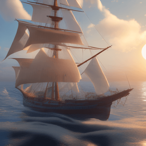 AI generated: Photo of a ultra realistic sailing ship, dramatic light, pale sunrise, cinematic lighting, battered,...
