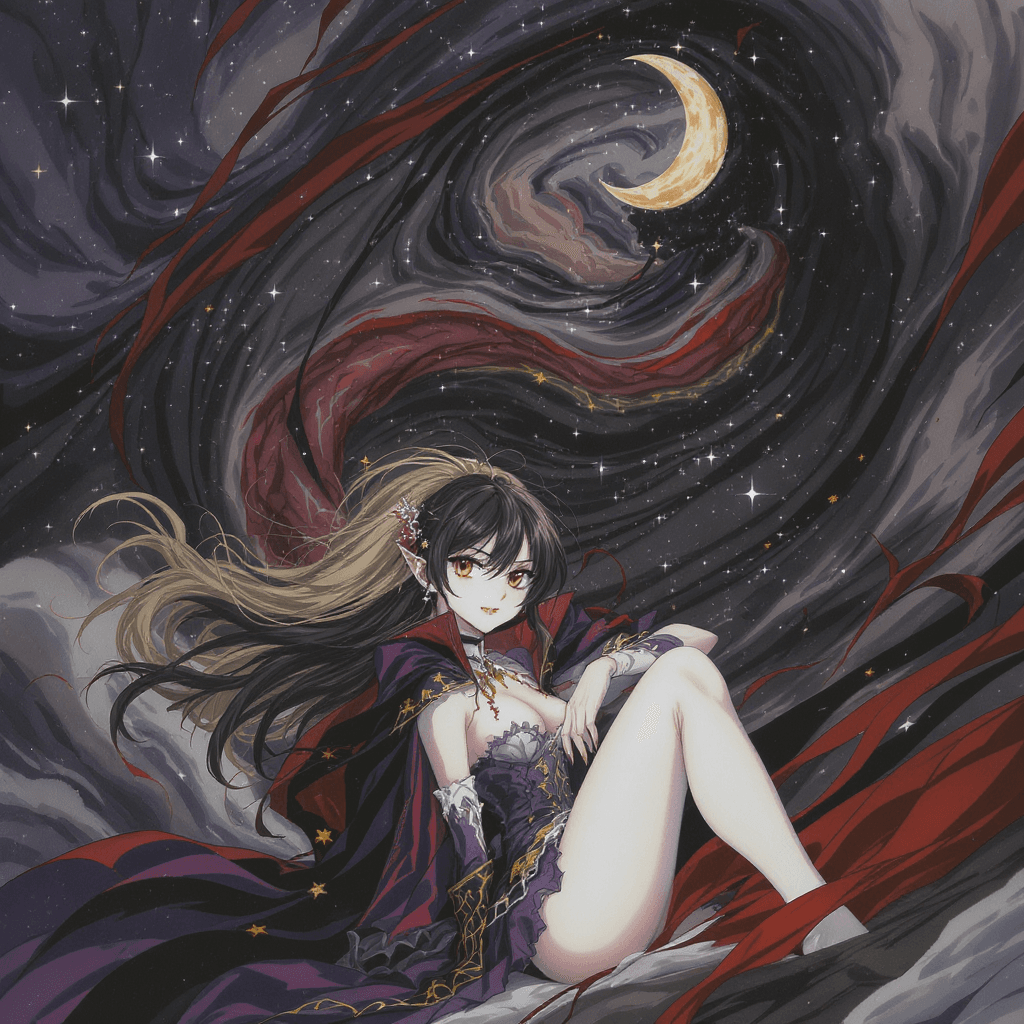 AI generated: anime fantasy vampire style or studio ghibli