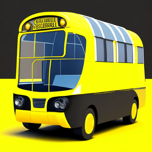 AI generated: Yellow futuristic school bus, 3D vector