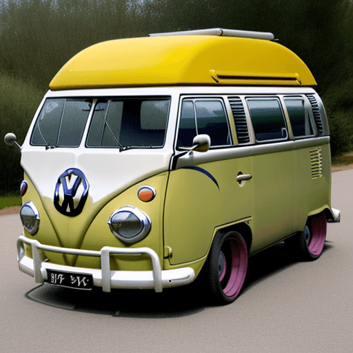 AI generated: old volkswagen bulli painted like the 1970's
