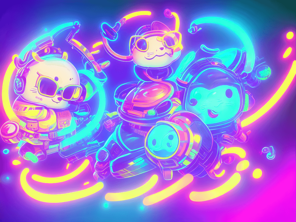 AI generated: BIGCHICHI TWITCH LOGO, COOL LOGO, TWITCH STREAMER, 8k, NEON LIGHTS, MANY GAMES BACKGROUND GAUSSIAN B...