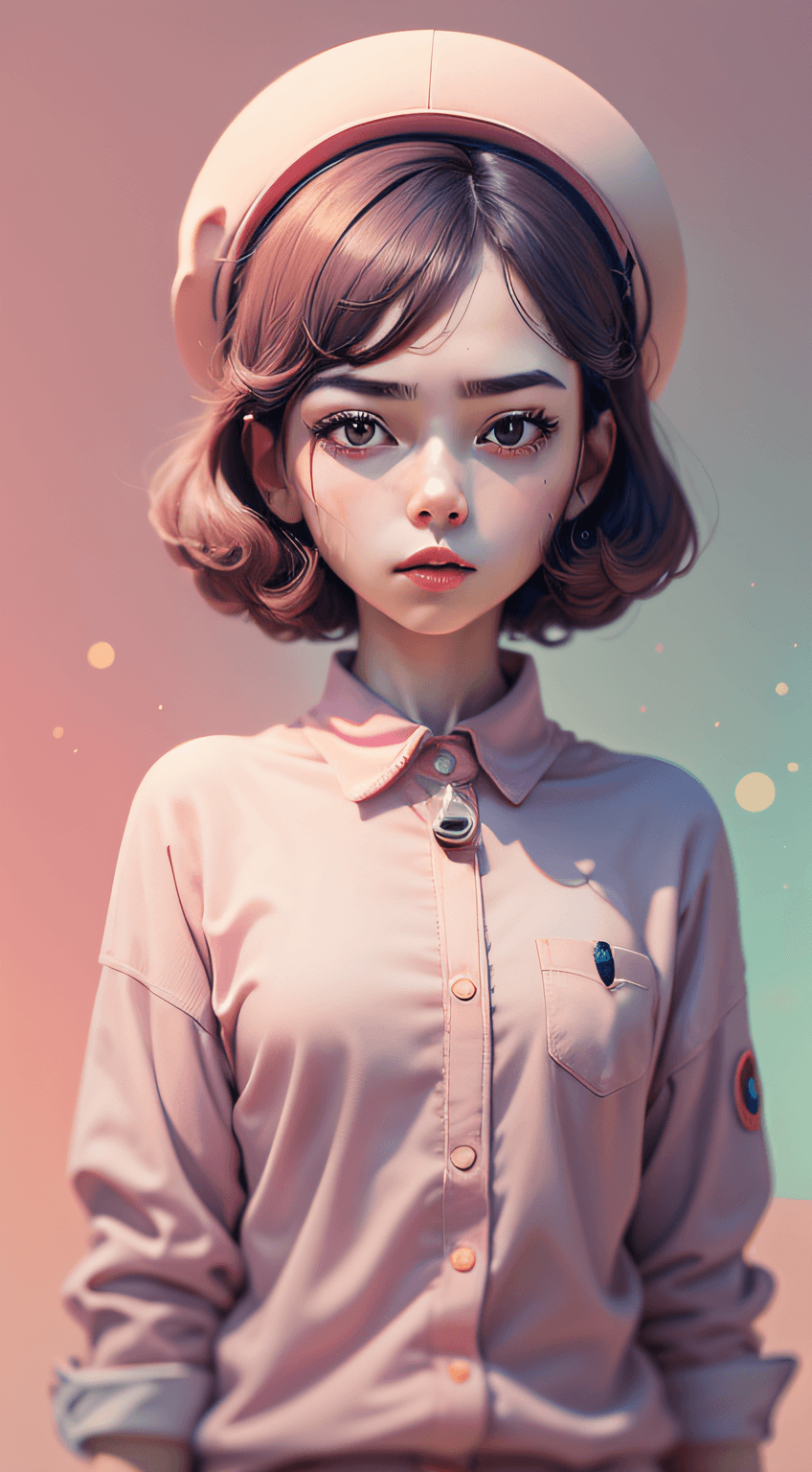 AI generated: new casualism, retro, minimalism (1ghotic girl),abstract minimalist background with tentacles,melt,d...