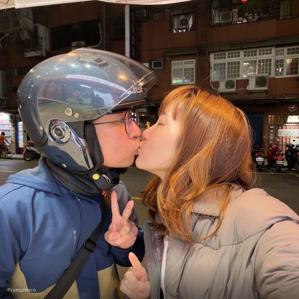 AI generated: Let they kiss togegher