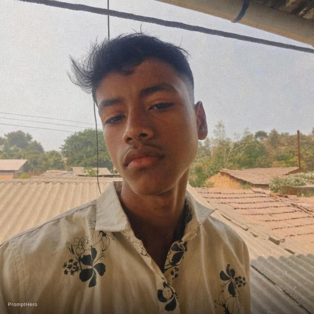 AI generated: Him, posing, handsome, selfie, low quality