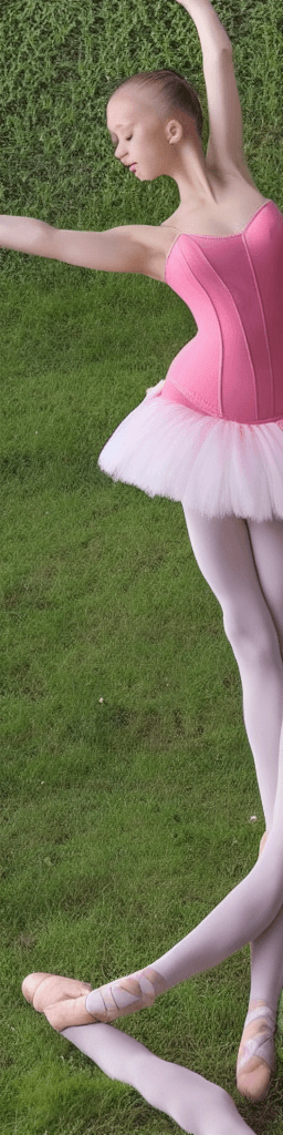 AI generated: ballerina, en pointe, very tight corset, full body