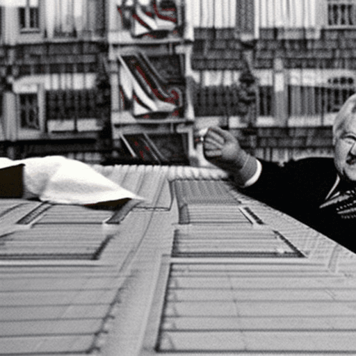 AI generated: Boris Yeltsin lying on the rooftop with vodka
