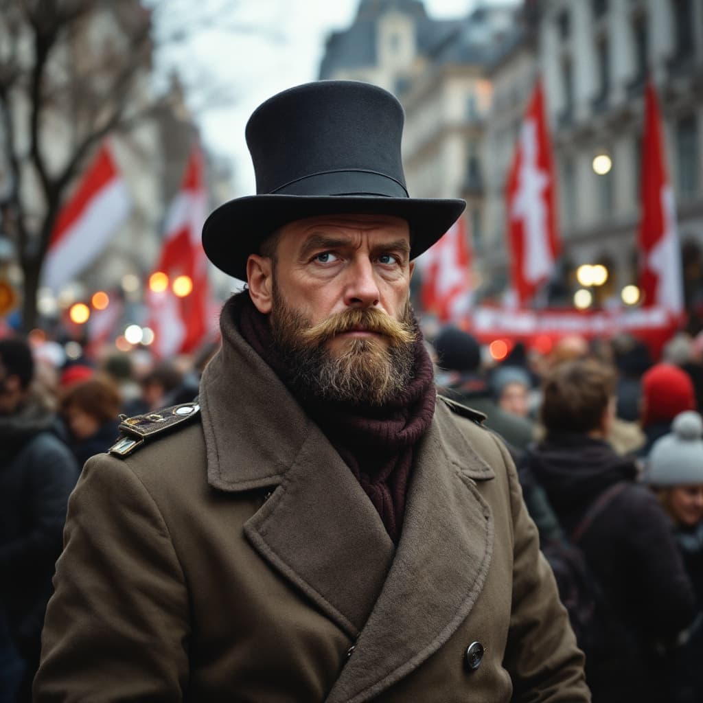 AI generated: zeige ein östereich in wien am yppenplatz, wenn die freiheitliche partei in österreich regierne würd...