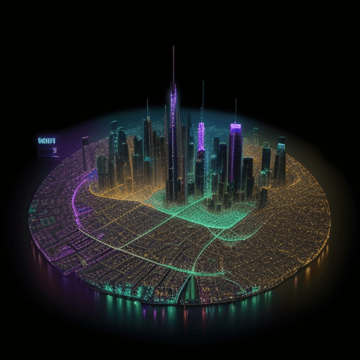 AI generated: large glowing city --style raw --v 6.0