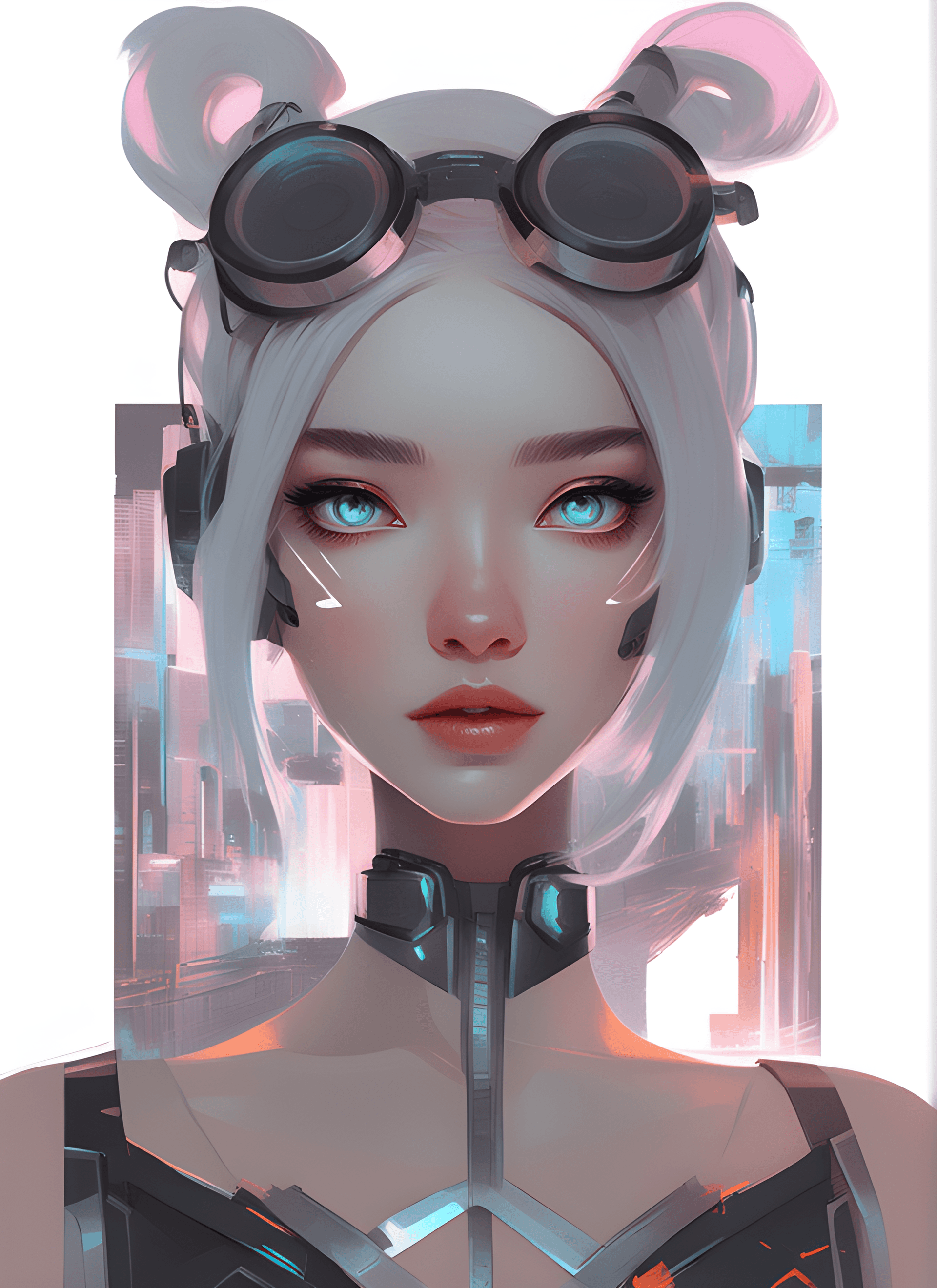 AI generated: there is a digital painting of a woman, muted cyberpunk style, glitchpunk girl, futuristic art style...