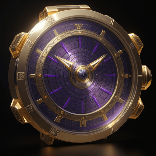 AI generated: time-travel watch with the design and character of Thanos. The watch is Silver and Gold, no watermar...
