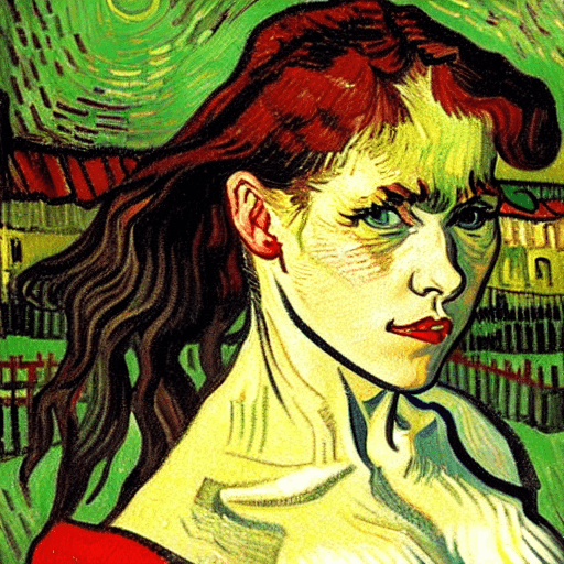 AI generated: tifa lockheart, fine detail, painted by vincent van gogh
