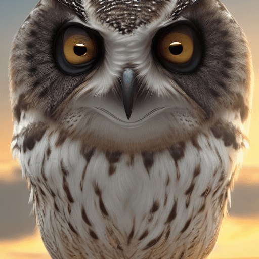 AI generated: Photo of a ultra realistic owl that drives a car, dramatic light, pale sunrise, cinematic lighting, ...