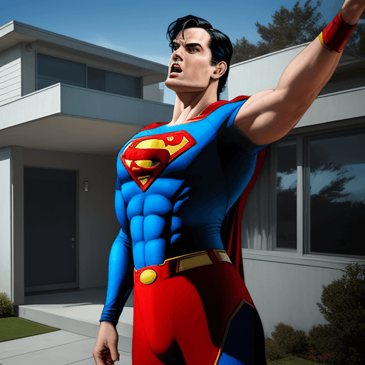 AI generated: superman from marvel wearing the USA basketball uniform while doing a great dunk screaming, realisti...