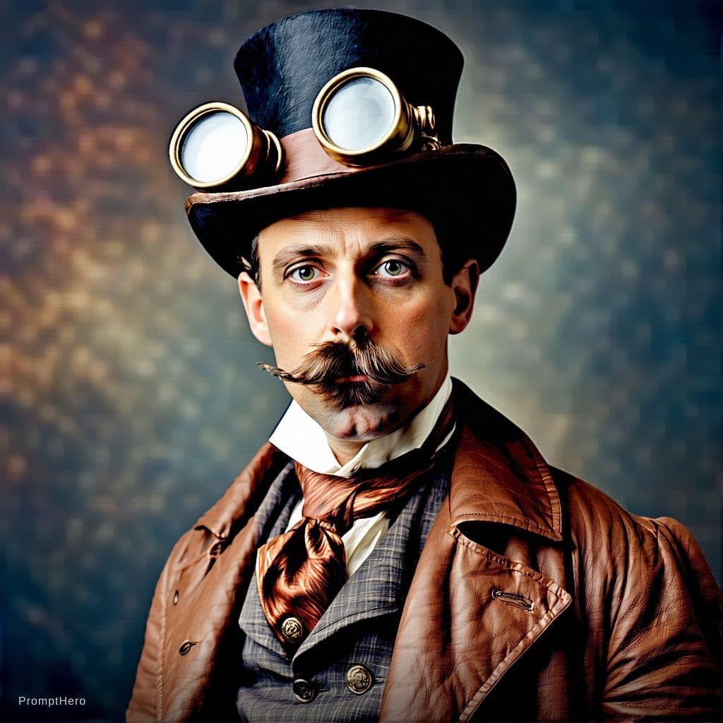 AI generated: Steampunk Portrait of Phileas Fogg