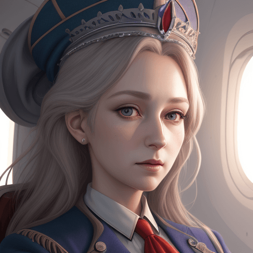 AI generated: official art, extremely detailed CG unity 8k wallpaper,absurdres,queen,stewardess,close up portrait,...