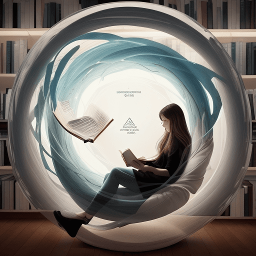 AI generated: Vortex bookstore logo "change everythink"

A design that represents a person reading a book with suc...
