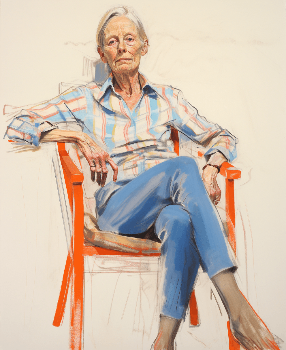 AI generated: in the style of chantal joffe, richard diebenkorn, striped, sarah lucas, photo taken with provia, 19...