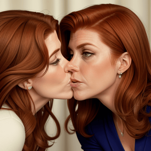 AI generated: kate walsh amy adams kissing each other