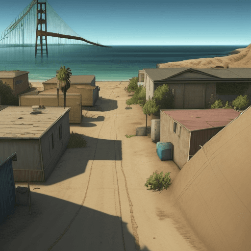 AI generated: the view from GTA San Andreas cover in a realistic mode.
